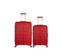 obago - lot de 2 - valise grand format et valise weekend andromede - rouge fonce