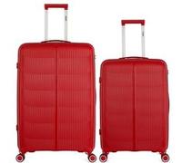 obago - lot de 2 - valise grand format et valise weekend andromede - rouge fonce