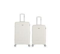 obago - lot de 2 - valise grand format et valise weekend centaure - blanc