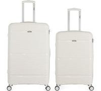 obago - lot de 2 - valise grand format et valise weekend centaure - blanc blanc G
