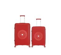 obago - lot de 2 - valise grand format et valise weekend orion - rouge fonce