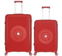 obago - lot de 2 - valise grand format et valise weekend orion - rouge fonce