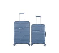 obago - lot de 2 - valise grand format et valise weekend pegase - bleu gris