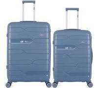 obago - lot de 2 - valise grand format et valise weekend pegase - bleu gris bleu gris G