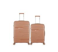 obago - lot de 2 - valise grand format et valise weekend pegase - vieux rose