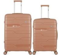 obago - lot de 2 - valise grand format et valise weekend pegase - vieux rose