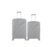 obago - lot de 2 - valise grand format et valise weekend persee - gris gris G