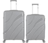 obago - lot de 2 - valise grand format et valise weekend persee - gris gris G