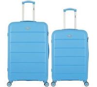 obago - lot de 2 - valise grand format et valise weekend phenix - bleu