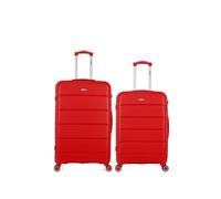 obago - lot de 2 - valise grand format et valise weekend phenix - rouge rouge G