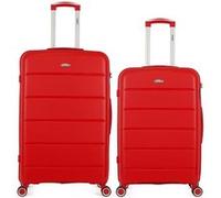 obago - lot de 2 - valise grand format et valise weekend phenix - rouge rouge G
