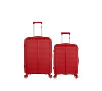 obago - lot de 2 - valise weekend et valise cabine andromede - rouge fonce