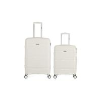 obago - lot de 2 - valise weekend et valise cabine centaure - blanc blanc G