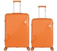obago - lot de 2 - valises grand format et weekend cassiopee - orange