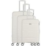 - set de 3 valises centaure 75 cm 4 roues - blanc