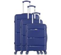 - set de 3 valises centaure 75 cm 4 roues - marine