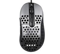 Obahdirry N1 Souris d'ordinateur filaire 6400 avec capteur optique en nid d'abeille et câble tissé étoilé Argenté