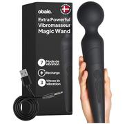obaie Wand Massage Extra Puissant - Magic Wand Vibro - Vibromasseurs Feminin Clitoridien - Stimulateur de Clitoris pour Femme - Rechargeable et étanche - Stimulateur Clitoridien pour Femme - Noir