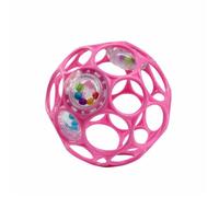 Bright Starts, Oball Hochet Balle facile à saisir, sans BPA, jouet pour bébé en rose, âge nouveau-né