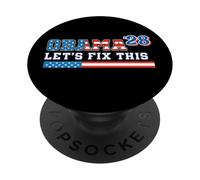 Obama 2028 President Lets Fix This Barack Patriotic July 4th PopSockets PopGrip Adhésif