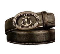 OBASDFD Ceinture À Cliquet En Cuir For Homme Avec Boucle Automatique Gravée, Sangle Réglable For Tenue Décontractée Ou Formelle(Silver,115cm/45)