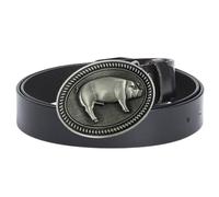 OBASDFD Ceinture De Cowboy Western For Hommes Et Femmes - Nouveauté Vintage Faite À La Main Avec Large Bord En Corde Porc, Boucle Ovale, Sangle Cuir For Jeans(Black,120cm/47)