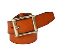 OBASDFD Ceinture Décontractée En Cuir De Vachette For Homme Et Femme, Boucle Ardillon Dorée, Épaisseur 5 Mm, For Jeans(Brown,110cm/43)