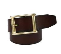 OBASDFD Ceinture Décontractée En Cuir De Vachette For Homme Et Femme, Boucle Ardillon Dorée, Épaisseur 5 Mm, For Jeans(Coffee,115cm/45)