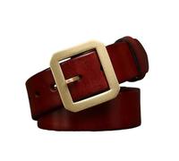 OBASDFD Ceinture Décontractée En Cuir De Vachette For Homme Et Femme, Boucle Ardillon Dorée, Épaisseur 5 Mm, For Jeans(Reddish Brown,125cm/49)