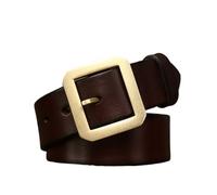 OBASDFD Ceinture Décontractée En Cuir De Vachette For Homme Et Femme, Boucle Ardillon Dorée, Épaisseur 5 Mm, For Jeans(Coffee,115cm/45)