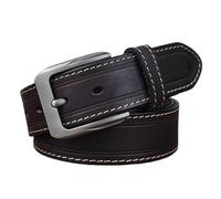 OBASDFD Ceinture Décontractée En Cuir Pleine Fleur For Homme, For Jeans, Cousue, For Le Travail, Les Affaires, Avec Boucle À Ardillon, Largeur 3,8 Cm(Coffee,125cm/49)