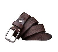 OBASDFD Ceinture Décontractée En Cuir Véritable For Homme Et Femme, Idéale Le Quotidien, Jeans, Épaisseur 5, Mm, Style Vintage Vieilli, Fabriquée À La Main(Coffee,115cm/45)