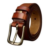 OBASDFD Ceinture En Cuir De Vache Véritable For Homme, Classique Et Tendance, Fabriquée À La Main, Épaisseur 5 Mm, Idéale For Le Travail, Les Affaires Loisirs(Brown,130cm/51)
