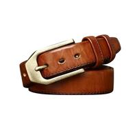 OBASDFD Ceinture En Cuir De Vache Véritable For Homme, Cousue À La Main, Largeur 3,8 Cm, Épaisseur 5, Mm, Boucle Dorée, Idéale For Le Travail Ou Les Tenues Décontractées(Brown,120cm/waist:41")