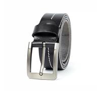 OBASDFD Ceinture en cuir de vachette, boucle à griffe unique, pour homme, pour le travail décontracté, convient aux jeans, Noir , 110 cm