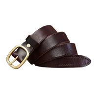 OBASDFD Ceinture En Cuir De Vachette Pleine Fleur For Femme, Faite À La Main, Largeur 2,8 Mm, Boucle Ardillon Simple Laiton Massif, Idéale Le Travail, Les Loisirs Et Tenues Habillées(Coffee,105cm/41)