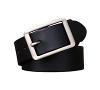 OBASDFD Ceinture En Cuir For Homme Et Femme - Décontractée Avec Boucle Argentée For Jeans, Pantalons Robes(Black,100cm/39)