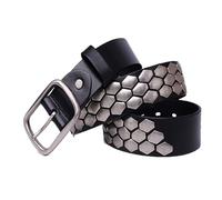 OBASDFD Ceinture En Cuir Punk Rock Bling-bling - Gothique Argentée For Femme Et Homme, Cloutée, Perles Carrées, Rivets, Vêtements Gothiques(Black,105cm/41)