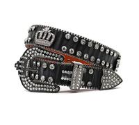 OBASDFD Ceinture En Cuir Style Cowboy Western Avec Strass, Vintage, Souple, For Robes Jean De Soirée, Coffret Cadeau(120CM/47.3'')