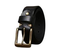 OBASDFD Ceinture En Cuir Tendance For Homme Et Femme - Sangle Décontractée Formelle, 3,8 Cm De Large 4 Mm D'épaisseur, Boucle Dorée For Jeans Pantalons Habillés(Black,110cm/43)