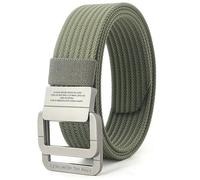 OBASDFD Ceinture En Toile À Double Anneau Métal For Homme, Unisexe, Tendance, Décontractée, Idéale For L'extérieur, Adaptée Aux Jeans(Green)