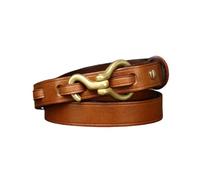 OBASDFD Ceinture Fine Décontractée En Cuir Pleine Fleur For Femme - Sangle De 2 Cm Large For Robe Jean Boucle À Crochet Alliage Doré(Brown,105cm/41)