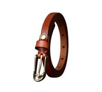 OBASDFD Ceinture Fine En Cuir De Vachette Pleine Fleur For Femme - Largeur: 1,5cm Boucle Dorée For Jeans, Pantalons, Robes(Brown,100cm/39)