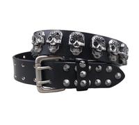 OBASDFD Ceinture Unisexe Cloutée Style Punk Rock, En Cuir Avec Rivets Et Boucle À Ardillon Simple(115cm/45)