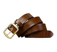 OBASDFD Ceinture Unisexe En Cuir De 3, Cm Large For Jeans, Pantalons, Robes, Avec Boucle Ardillon Métal Doré Vintage(Brown,125cm/49)