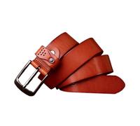 OBASDFD Ceinture Unisexe En Cuir De Vache Véritable, Décontractée, For Jeans, Faite À La Main, Avec Boucle Anti-rayures(Brown,120cm/47)