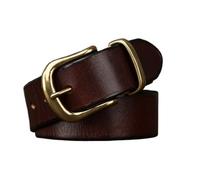 OBASDFD Ceinture Unisexe En Cuir Faite Main - Style Vintage For Jeans, Décontracté Au Quotidien(Coffee,100cm/39)