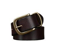 OBASDFD Ceinture Unisexe En Cuir Véritable Délavé Vintage, Décontractée, For Jeans, For Tous Les Jours, Avec Sangle De Taille Faite À La Main Et Boucle Laiton Massif(Coffee,115cm/45)