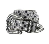 OBASDFD Ceinture Vintage En Cuir Pleine Fleur For Homme Et Femme, Largeur 38 Mm, Sangle Classique Avec Boucle Carrée Céramique Robuste(115cm/45)