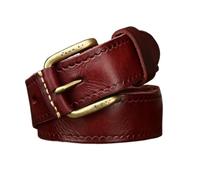 OBASDFD Ceinture Western En Relief For Femme Et Homme - Sangle For Pantalon Jean Boucle À Rouleau Vintage Laiton Massif Cuir Sculpté(Reddish Brown,120cm/47)